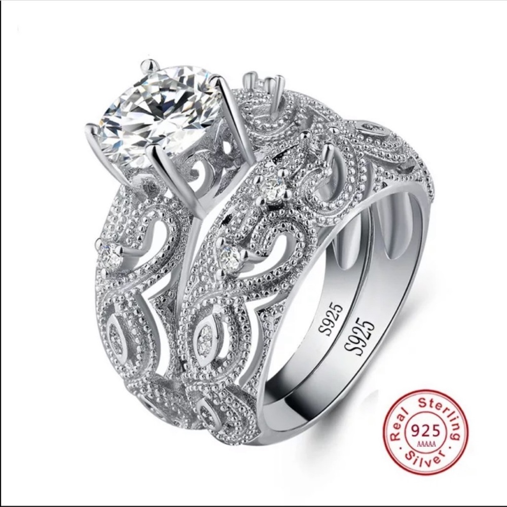 2PC/Set 925 sterling silver diamond set - Picture 2 of 5